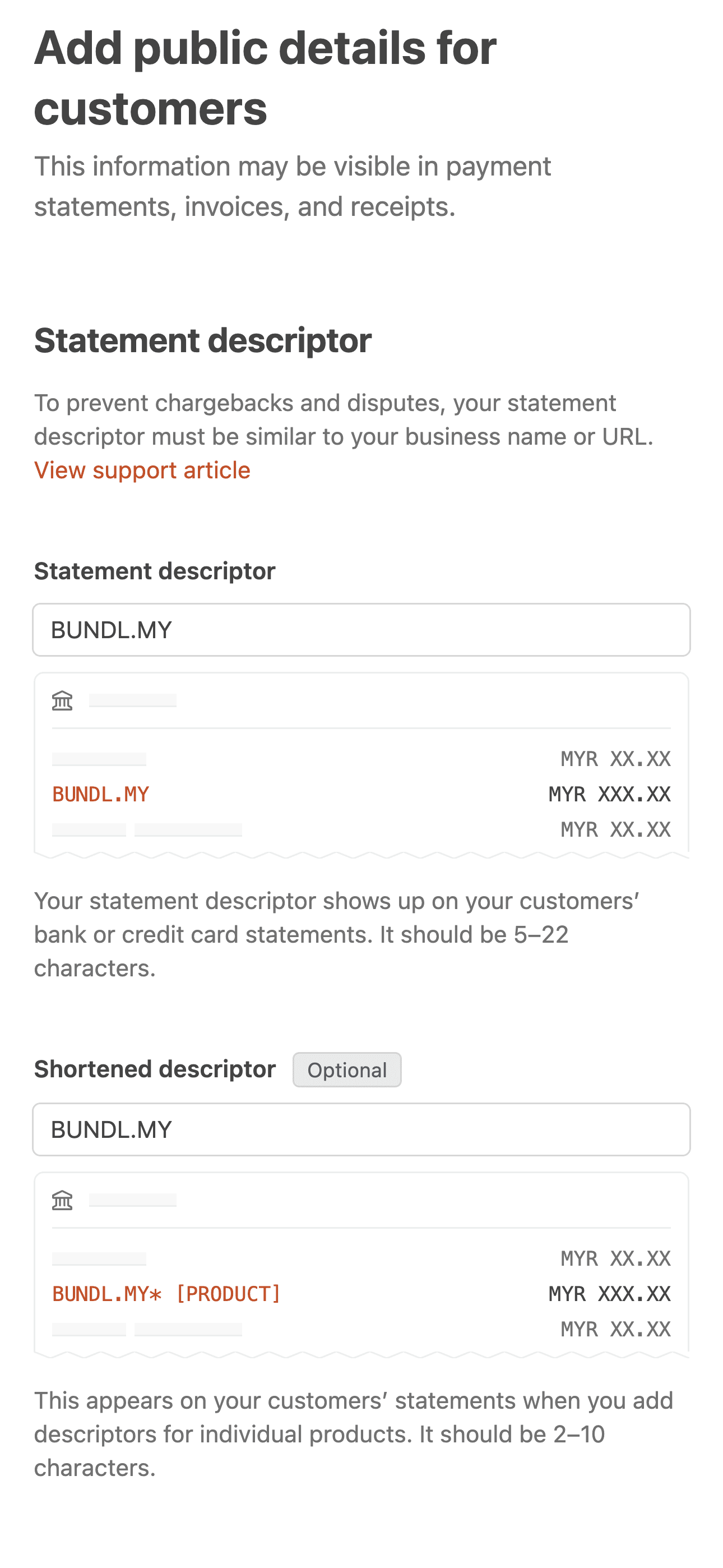 Borang statement descriptor