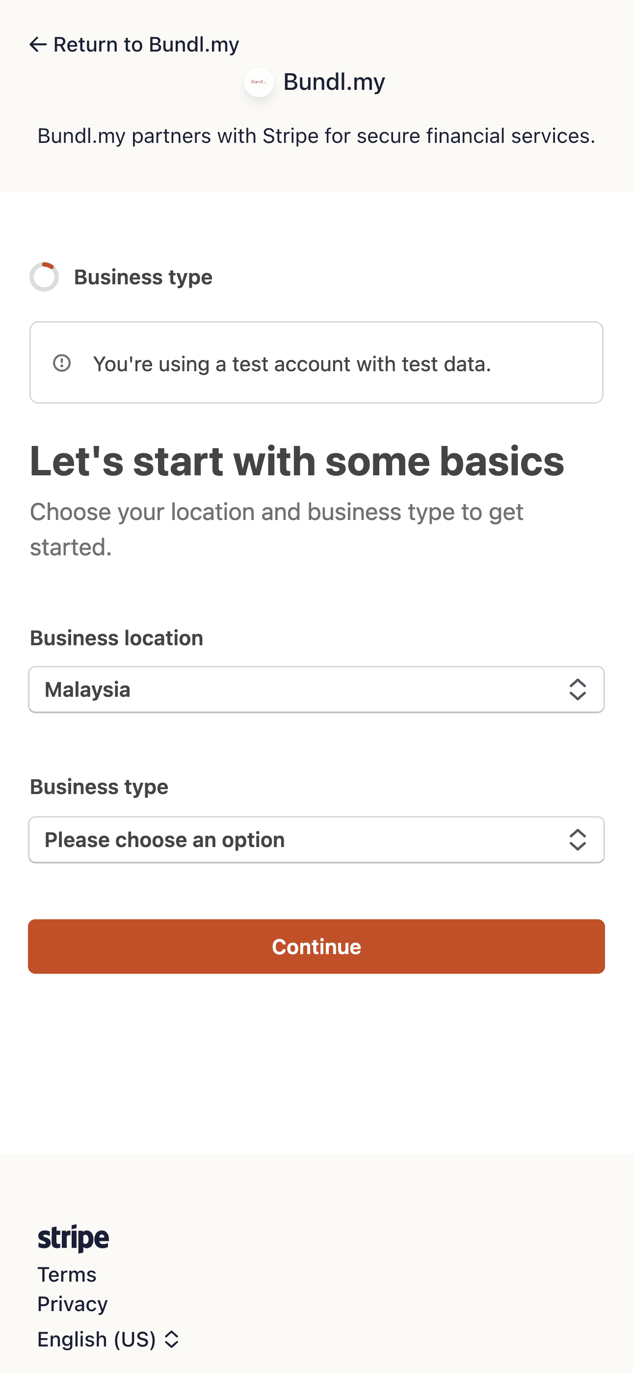 Borang maklumat lokasi dan jenis perniagaan
